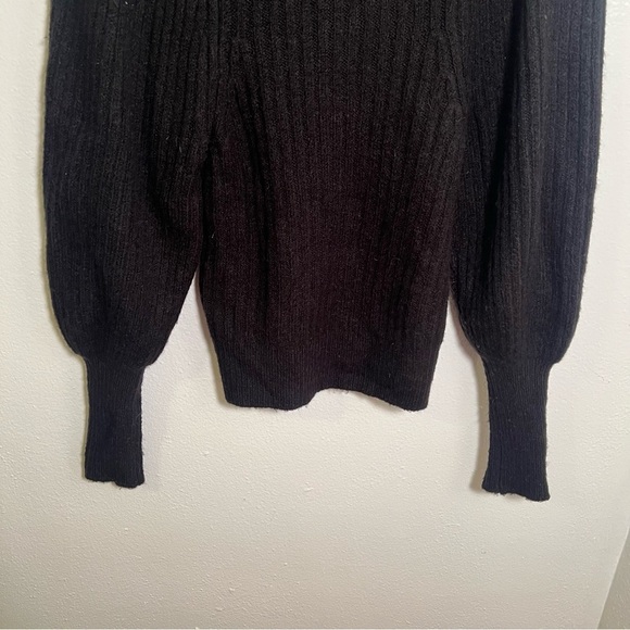 Leith Crewneck Balloon Sleeve Sweater Black XS - Picture 11 of 13